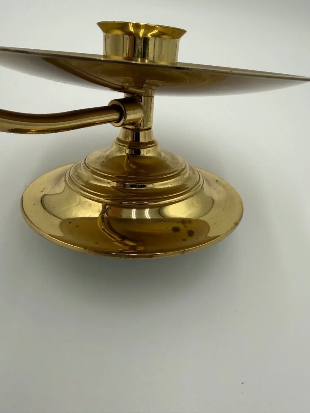 Vintage Baldwin Brass Chamberstick Candle Holder Large Swirl Handle